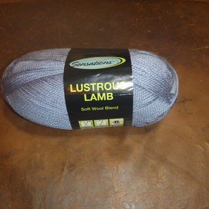 1 Skein Sensations Lustrous Lamb Soft Wool Blend Yarn - Color Denim Blue 308 yds